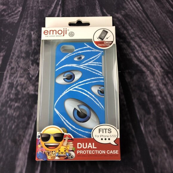 Emoji Blue Eyes IPHONE 5C Case SLEEVE DUAL PROTECTION - Picture 1 of 8